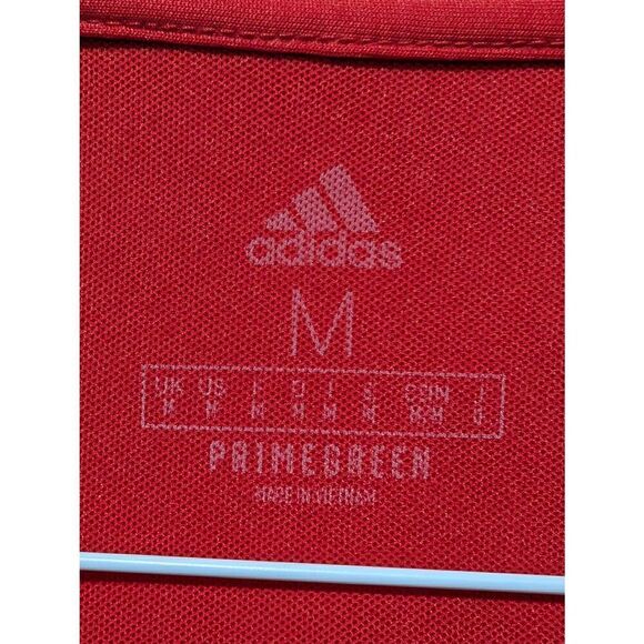 Adidas Men's Red Short-Sleeve Pointed Collar Primegreen Golf Polo Shirt Size M - Picture 2 of 6